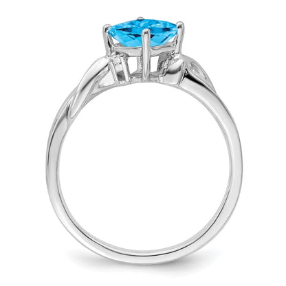 14k white gold cushion blue topaz and real diamond ring rm7167 bt 003 wa