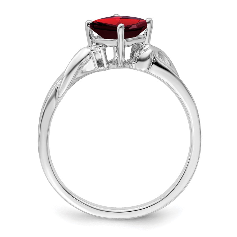 14k white gold cushion garnet and real diamond ring rm7167 ga 003 wa