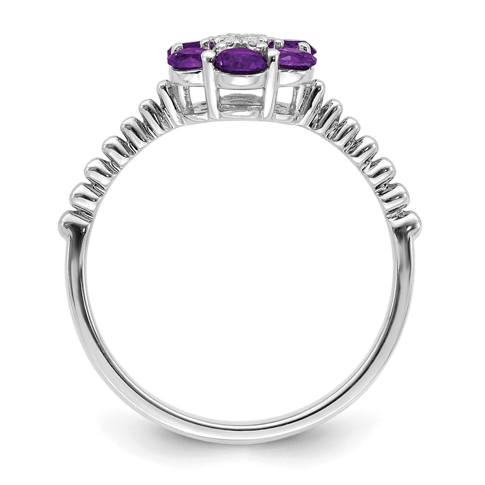 14k white gold amethyst and real diamond floral ring rm7191 am 003 wa