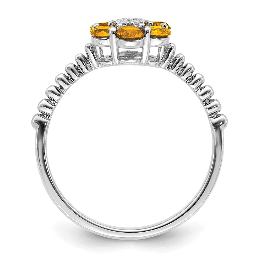 14k white gold citrine and real diamond floral ring rm7191 ci 003 wa