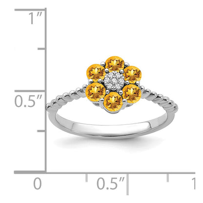 14k white gold citrine and real diamond floral ring rm7191 ci 003 wa