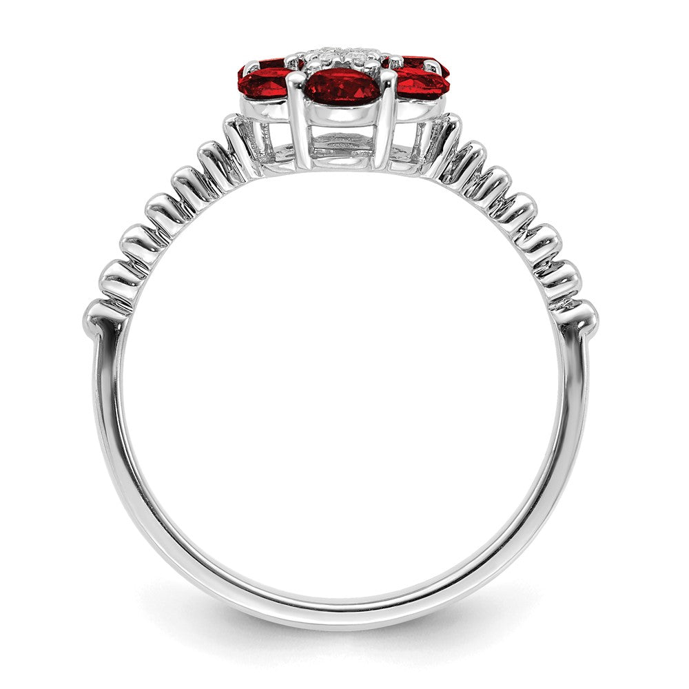 14k white gold garnet and real diamond floral ring rm7191 ga 003 wa