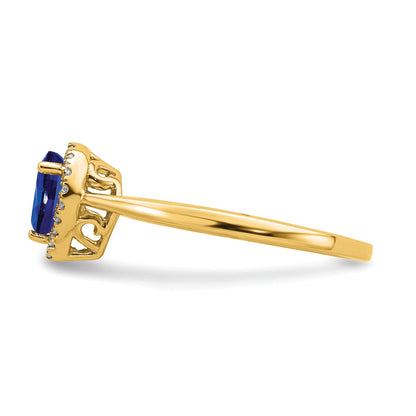 Solid 14k Yellow Gold Rhodolite Simulated Garnet Triangle Ring