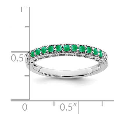 14k white gold emerald and real diamond band rm7244 em 004 wa