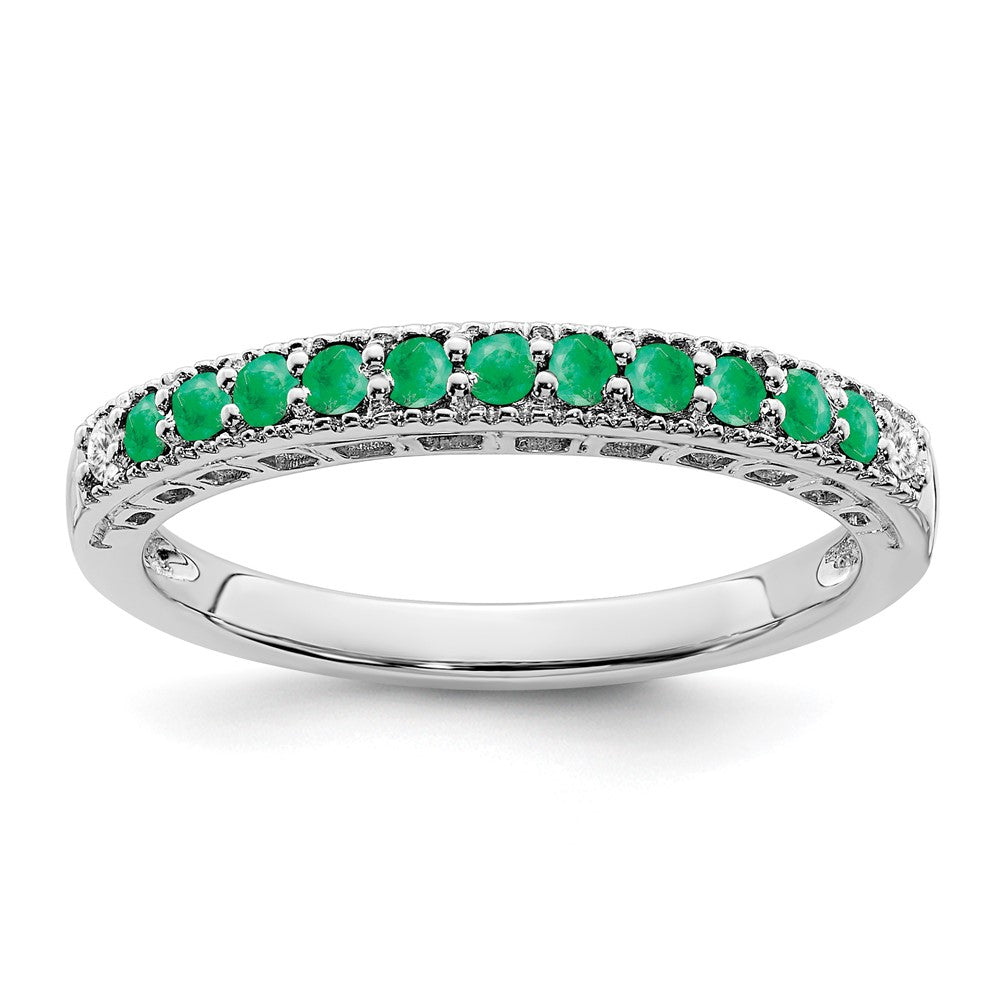14k white gold emerald and real diamond band rm7244 em 004 wa