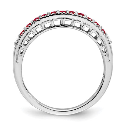 14k white gold ruby and real diamond band rm7244 ru 004 wa
