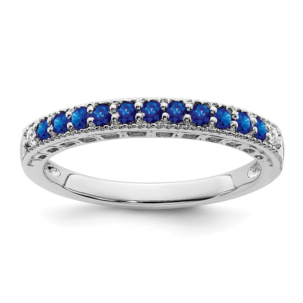 14k white gold sapphire and real diamond band rm7244 sa 004 wa