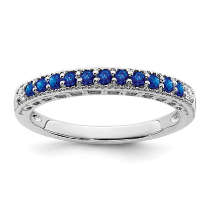 14k white gold sapphire and real diamond band rm7244 sa 004 wa