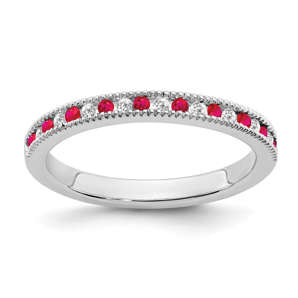 14k white gold ruby and real diamond band rm7245 ru 011 wa