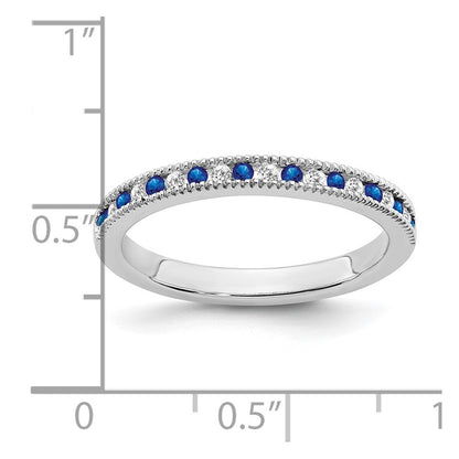 14k white gold sapphire and real diamond band rm7245 sa 011 wa