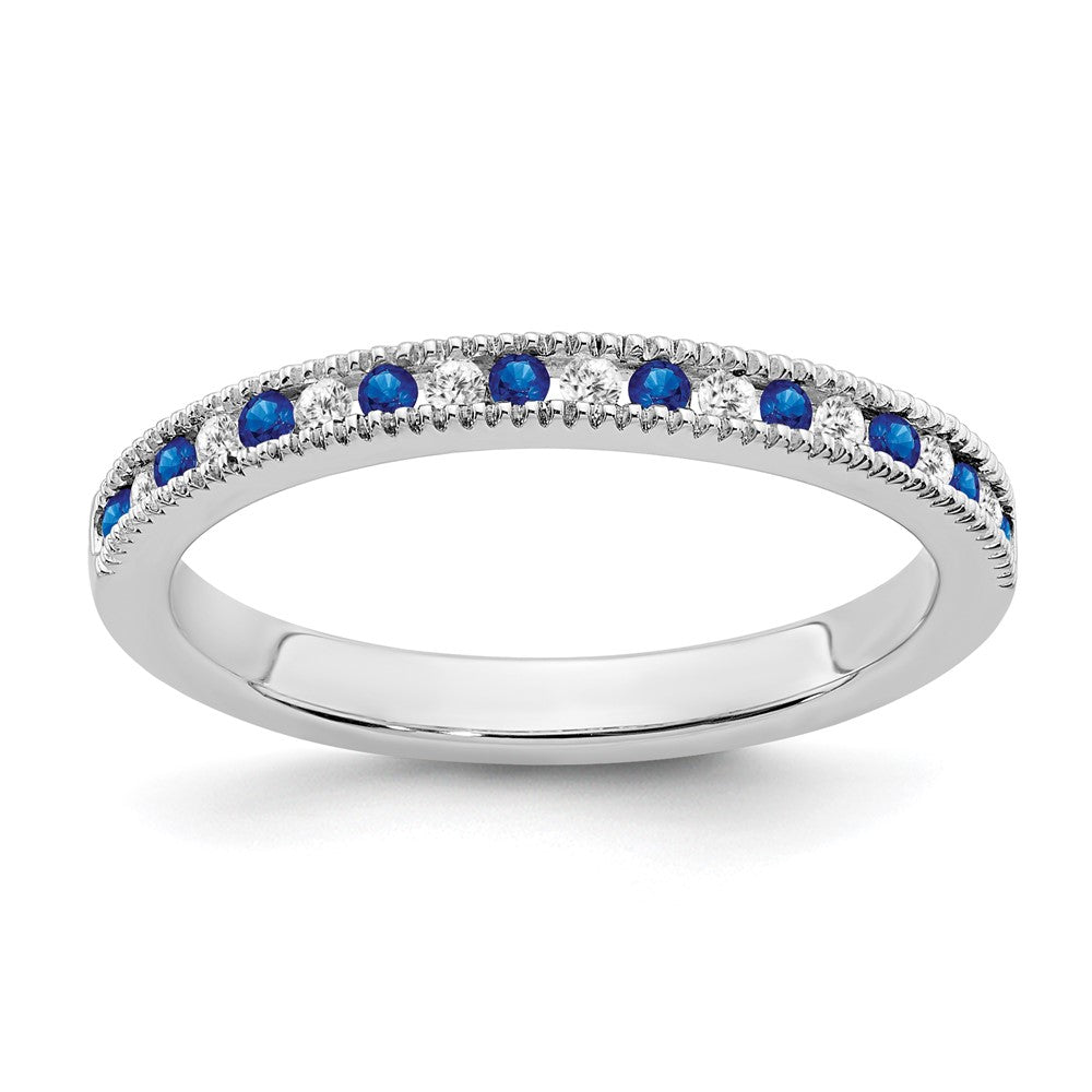 14k white gold sapphire and real diamond band rm7245 sa 011 wa