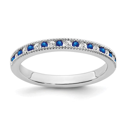 14k white gold sapphire and real diamond band rm7245 sa 011 wa