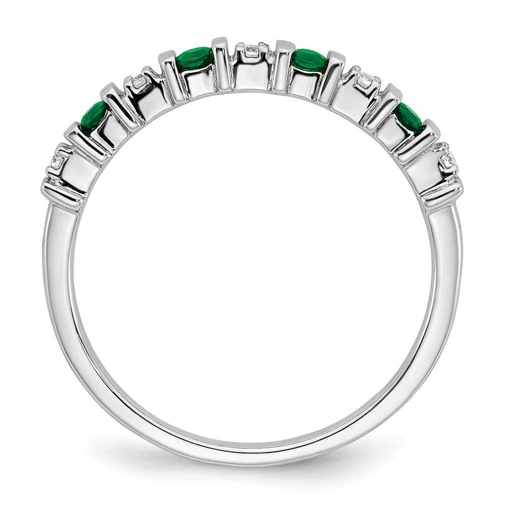 14k white gold emerald and real diamond band rm7246 em 005 wa