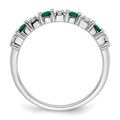 14k white gold emerald and real diamond band rm7246 em 005 wa