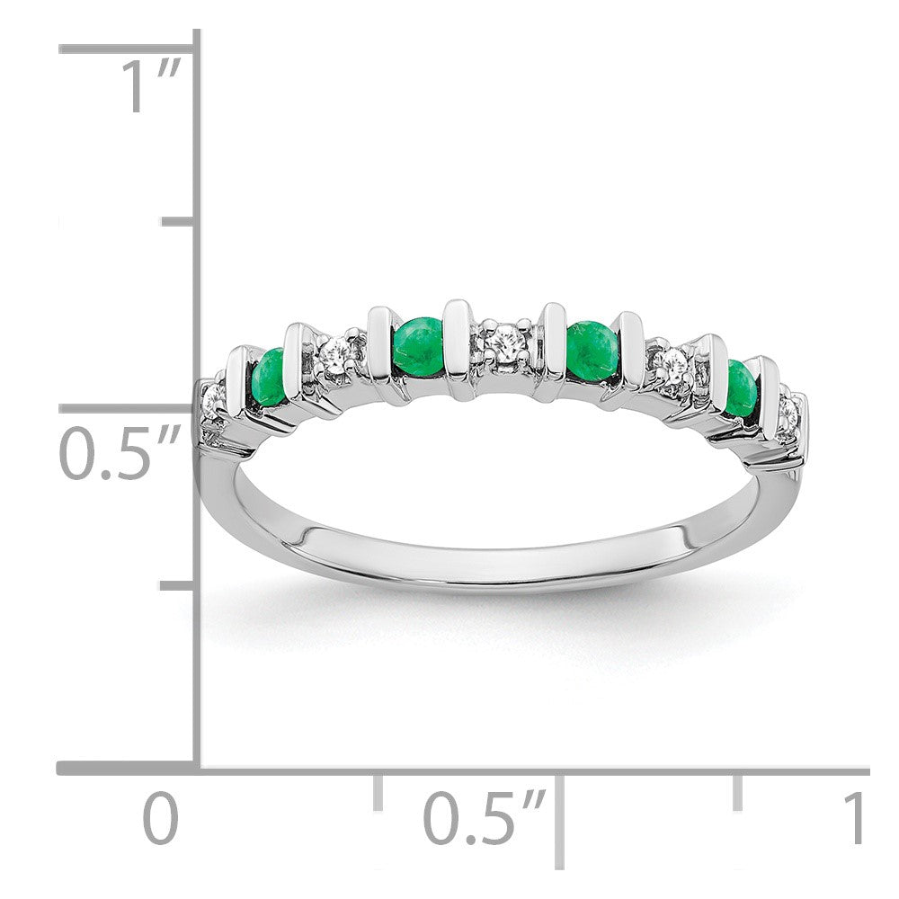 14k white gold emerald and real diamond band rm7246 em 005 wa