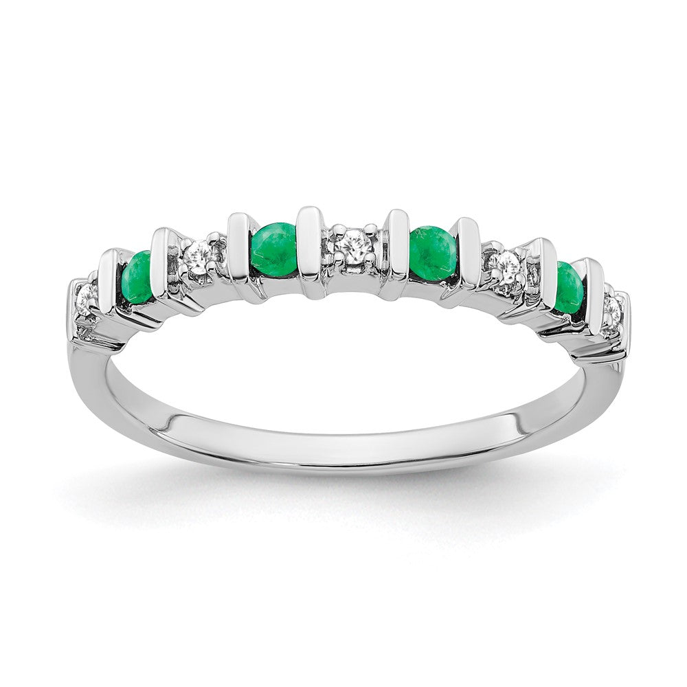 14k white gold emerald and real diamond band rm7246 em 005 wa