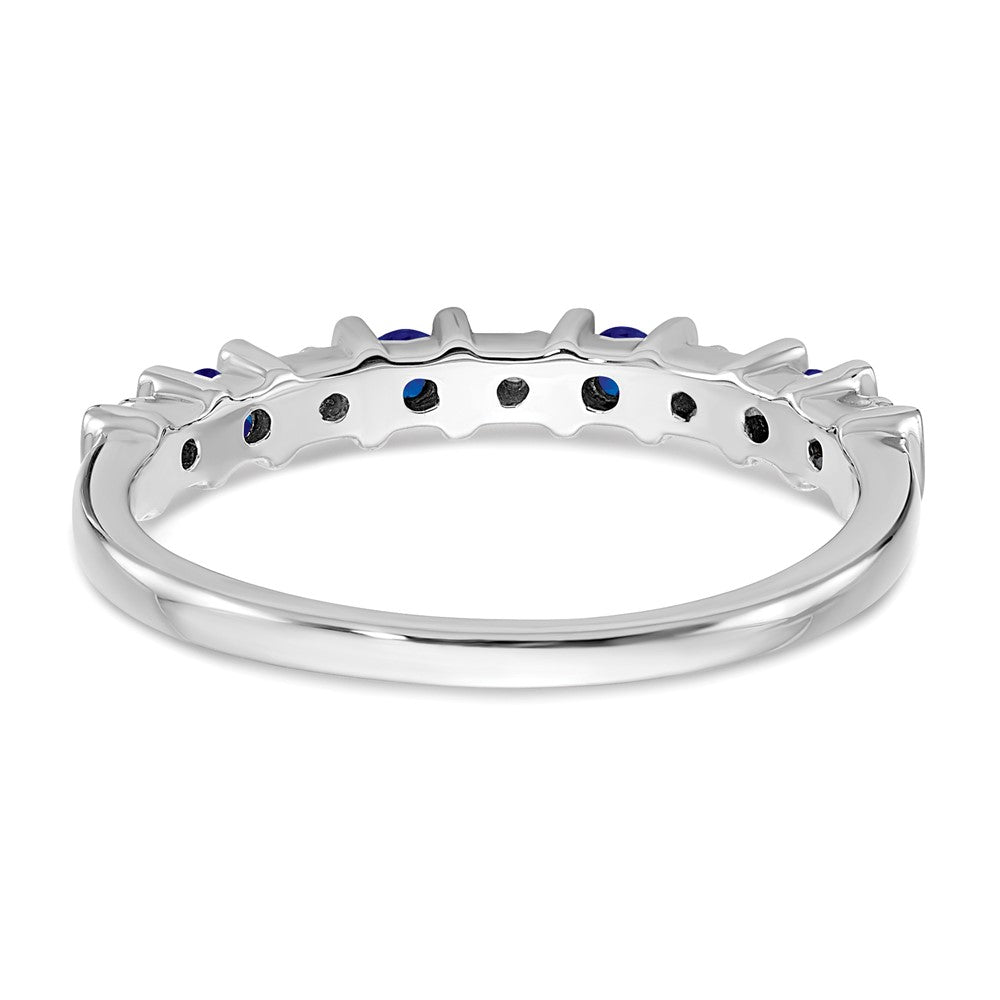Solid 14k White Gold Simulated Sapphire and CZ Band