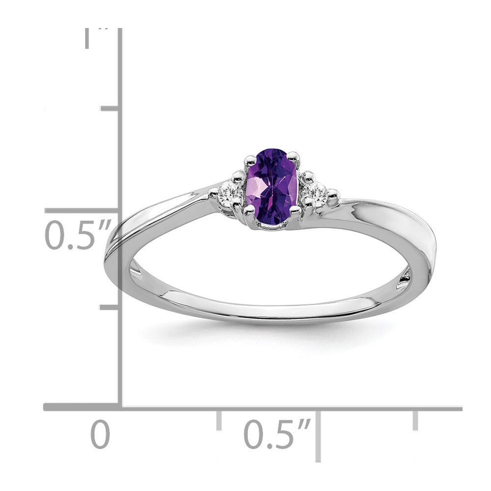 14k white gold amethyst and real diamond ring rm7405 am 004 wa