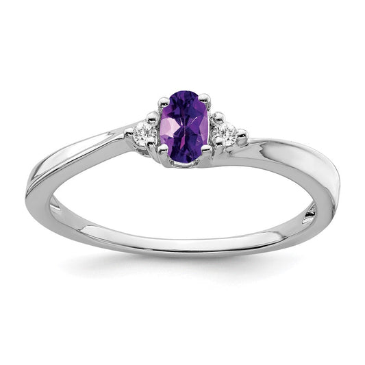 14k white gold amethyst and real diamond ring rm7405 am 004 wa