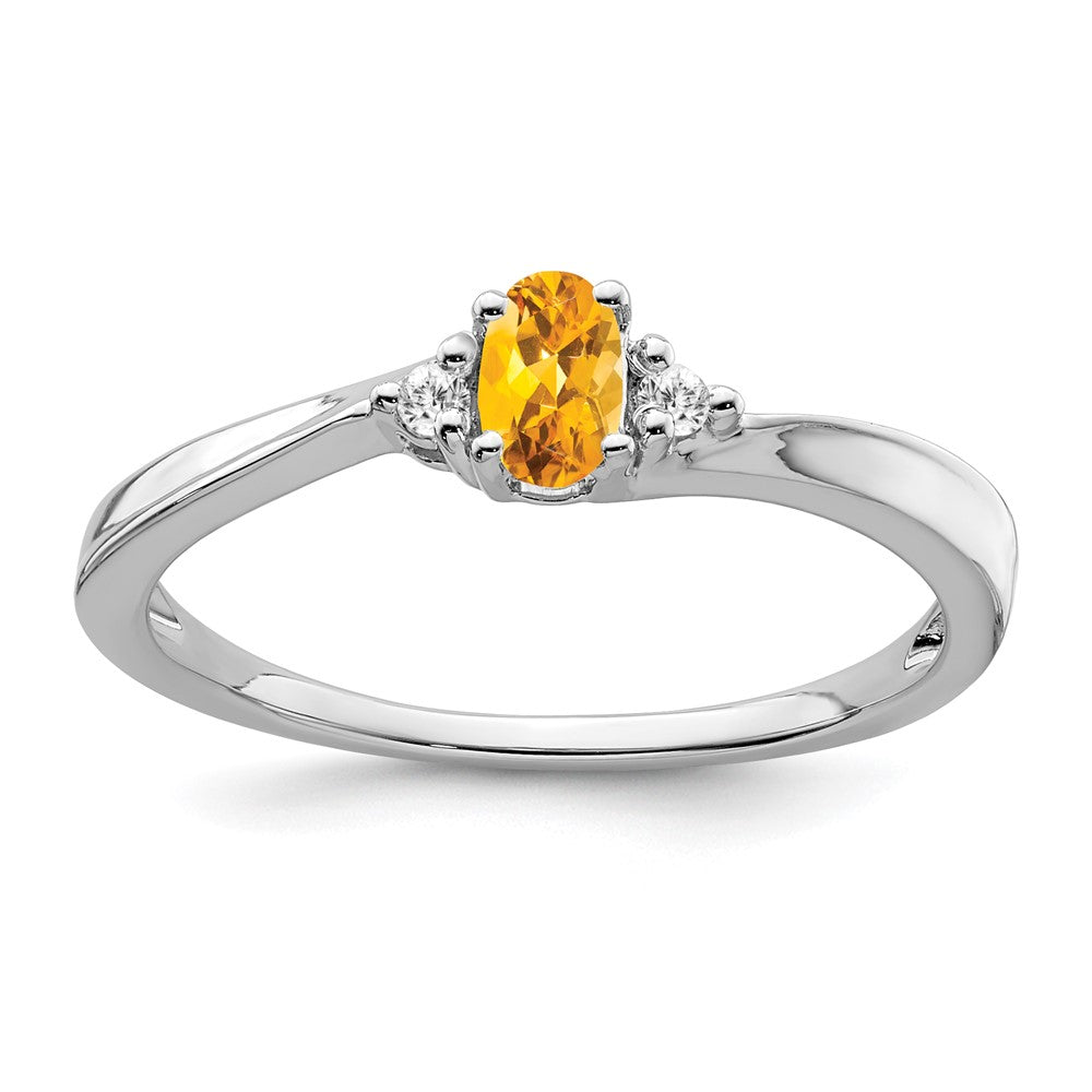 14k white gold citrine and real diamond ring rm7405 ci 004 wa