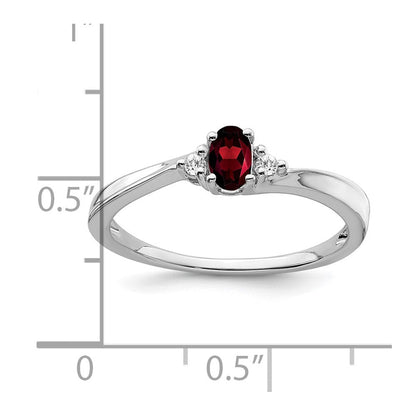 14k white gold garnet and real diamond ring rm7405 ga 004 wa