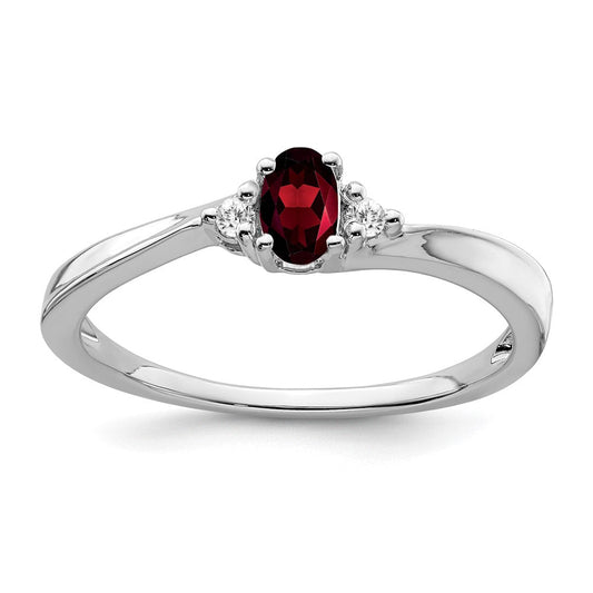 14k white gold garnet and real diamond ring rm7405 ga 004 wa