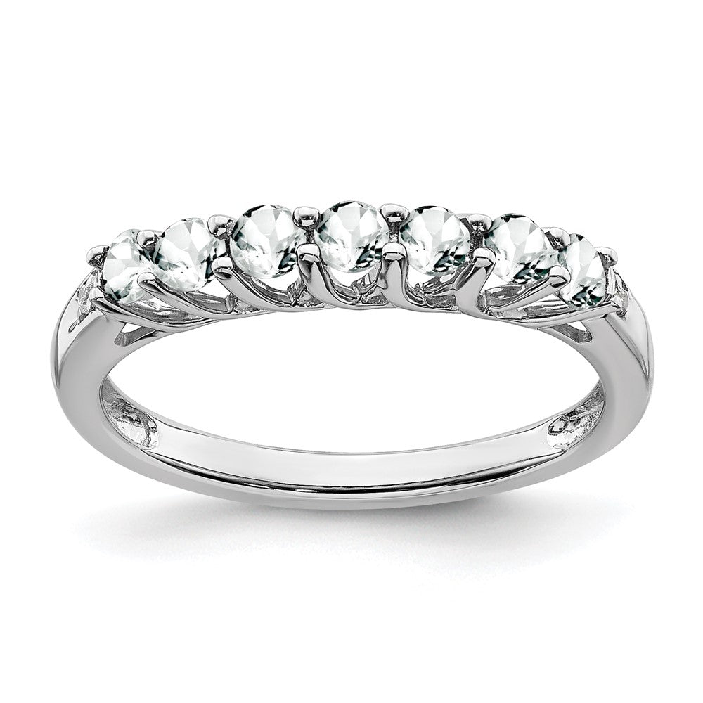 14k white gold topaz and real diamond 7 stone ring rm7411 wt 001 wa