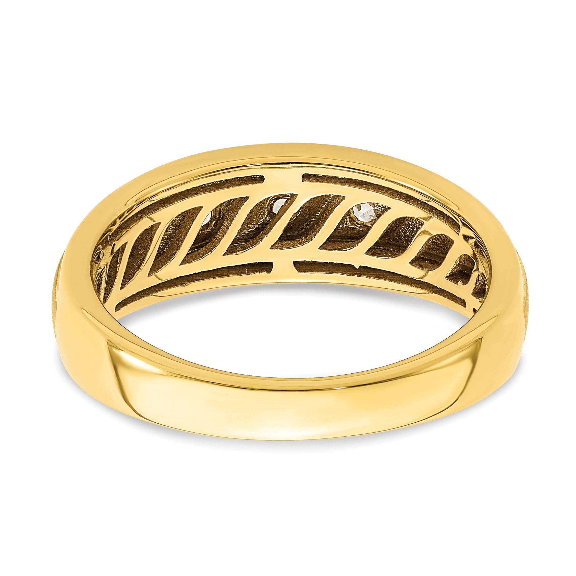 0.38ct. CZ Solid Real 14K 3-Stone Complete Men's Ring
