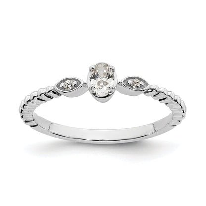 0.24ct. CZ Solid Real 14k White Polish Scalloped Wedding Band Ring Petite Oval Complete Dia Ring