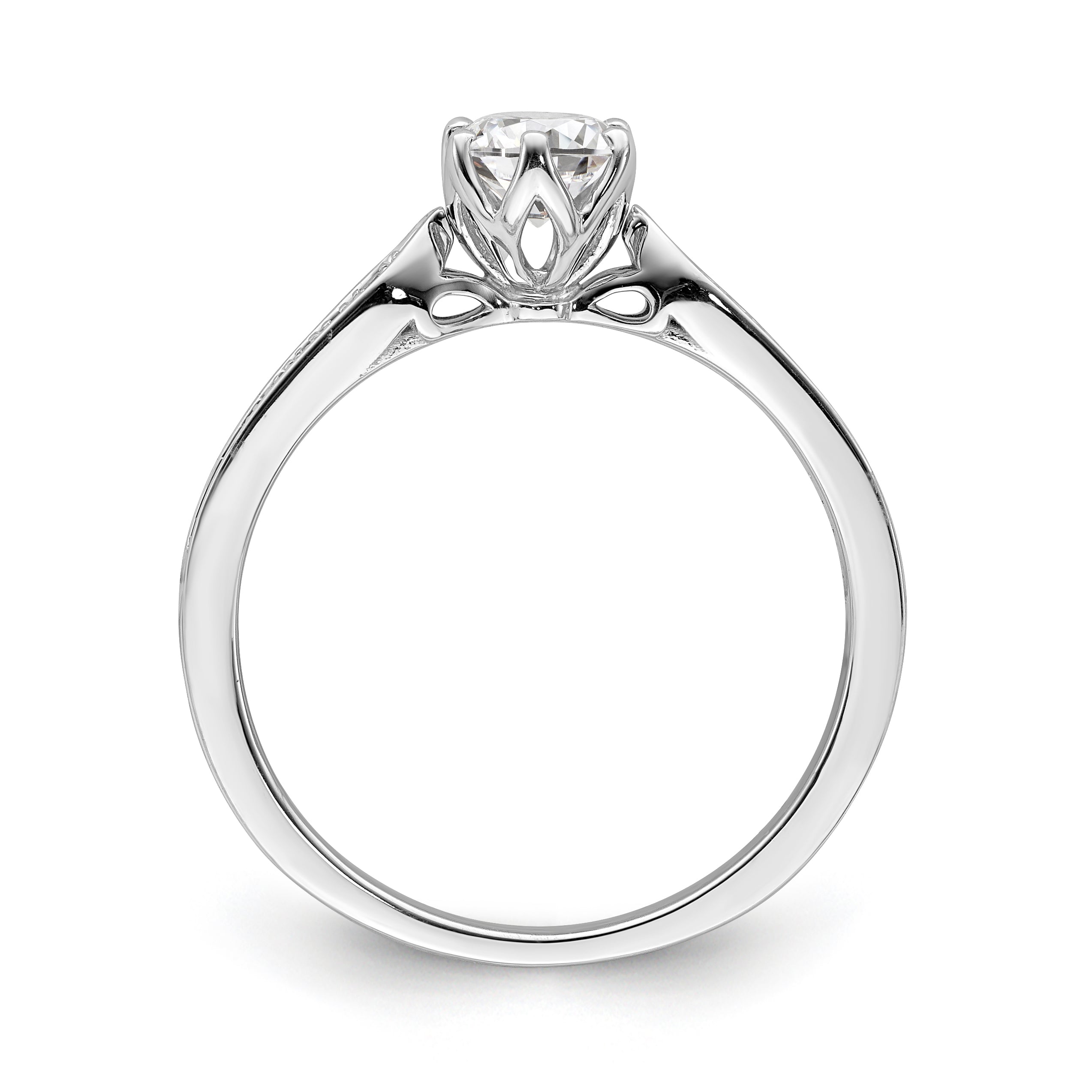 0.50ct. CZ Solid Real 14k Polish 1/2ct Round Engagement Dia Ring