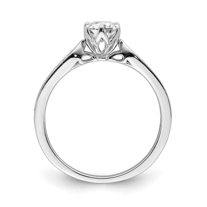 0.50ct. CZ Solid Real 14k Polish 1/2ct Round Engagement Dia Ring