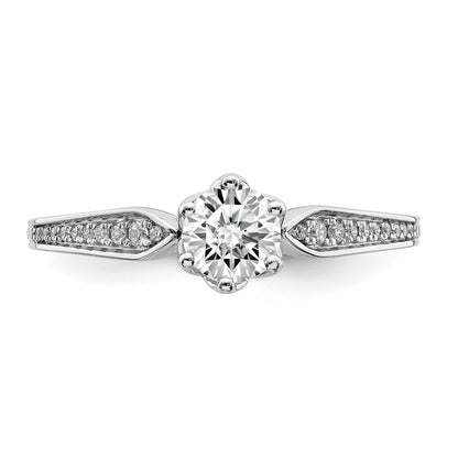 0.50ct. CZ Solid Real 14k Polish 1/2ct Round Engagement Dia Ring