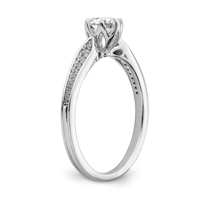 0.50ct. CZ Solid Real 14k Polish 1/2ct Round Engagement Dia Ring
