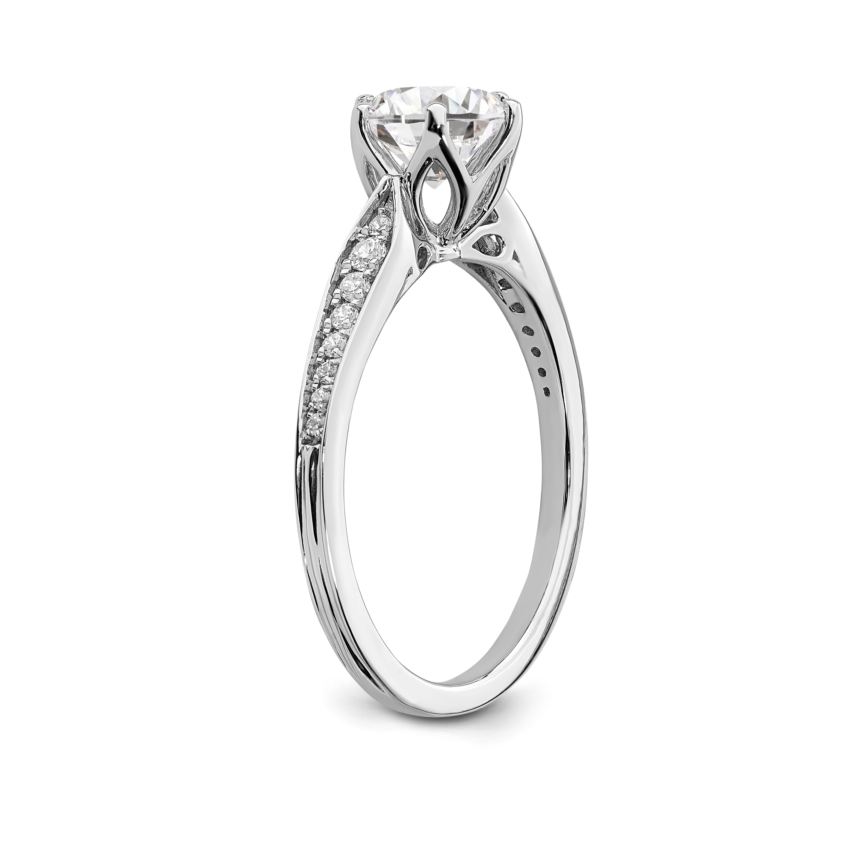 1.00ct. CZ Solid Real 14k Polish 1ct Round Engagement Dia Ring