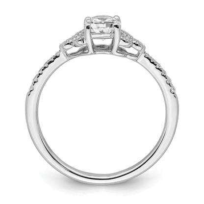 0.50ct. CZ Solid Real 14k White Polish 1/2ct Round Engagement Dia Ring