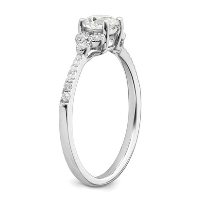 0.50ct. CZ Solid Real 14k White Polish 1/2ct Round Engagement Dia Ring