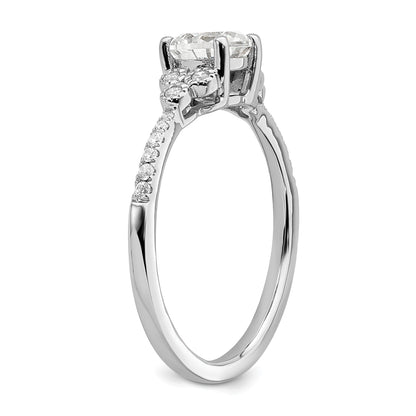 0.75ct. CZ Solid Real 14k White Polish 3/4ct Round Engagement Dia Ring