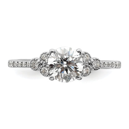 1.00ct. CZ Solid Real 14k White Polish 1ct Round Engagement Dia Ring