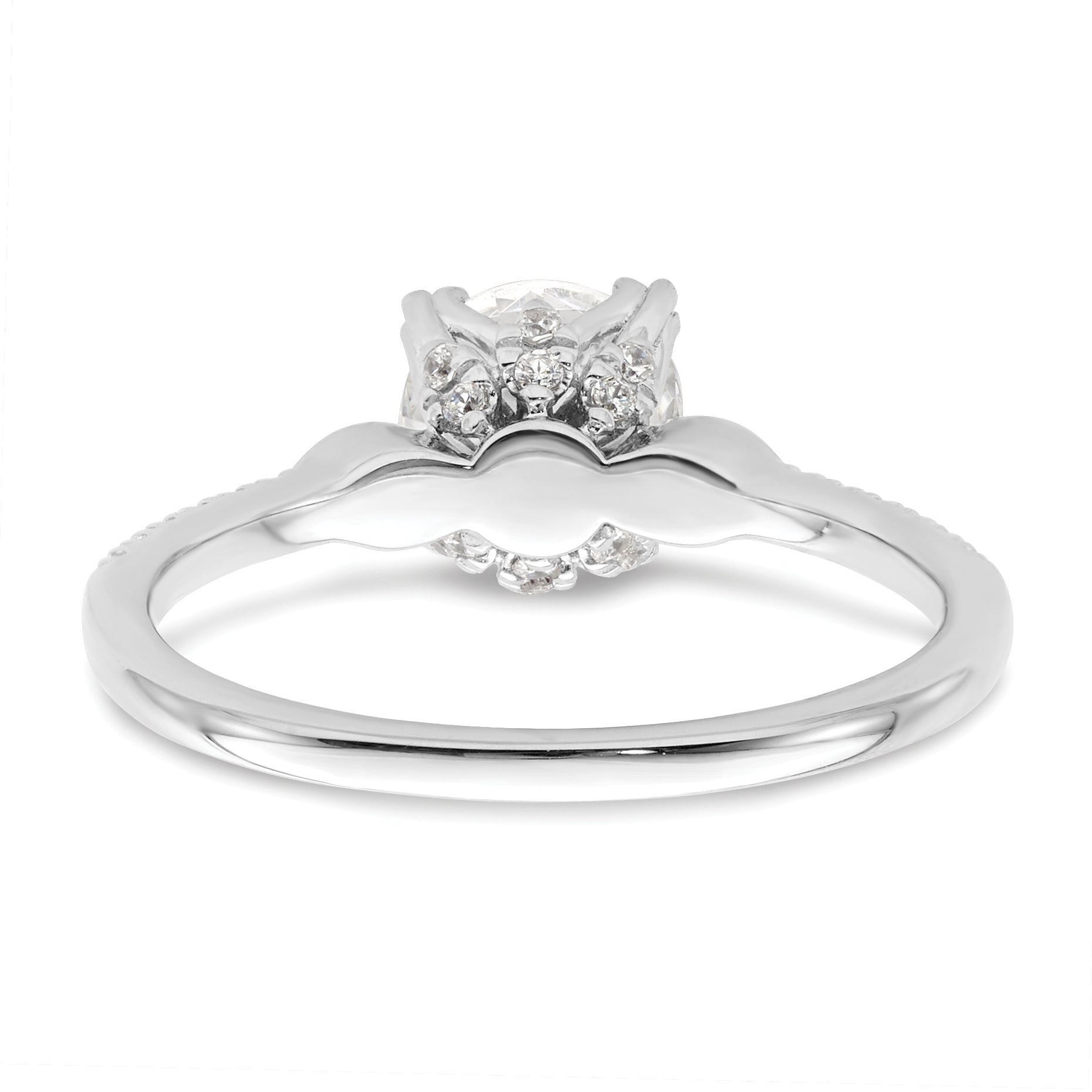 1.00ct. CZ Solid Real 14k White Polish 1ct Round Engagement Dia Ring