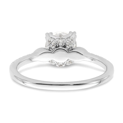 1.00ct. CZ Solid Real 14k White Polish 1ct Round Engagement Dia Ring