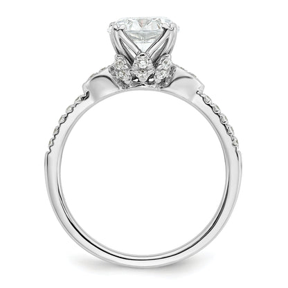 1.50ct. CZ Solid Real 14k White Polish 1 1/2ct Round Engagement Dia Ring