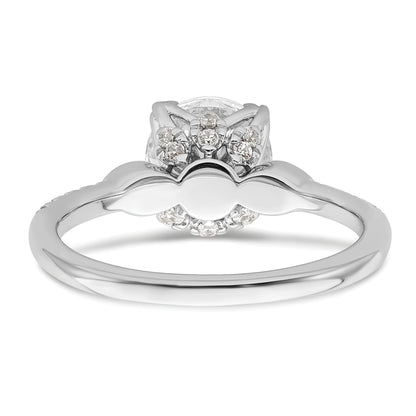 1.50ct. CZ Solid Real 14k White Polish 1 1/2ct Round Engagement Dia Ring