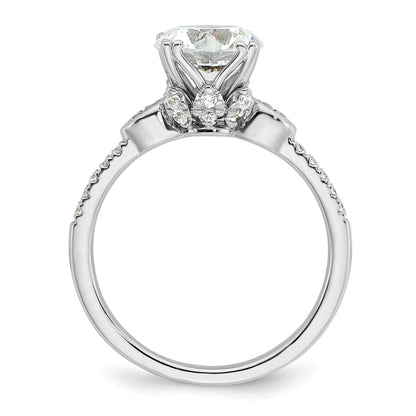 2.00ct. CZ Solid Real 14k White Polish 2ct Round Engagement Dia Ring