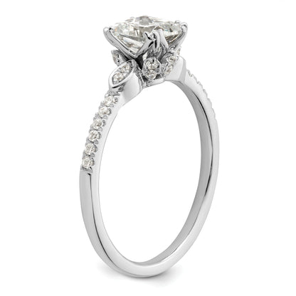 0.75ct. CZ Solid Real 14k White Polish 3/4ct Cushion Engagement Dia Ring