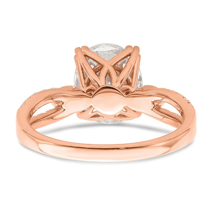 2.00ct. CZ Solid Real 14k Rose Polish 2ct Oval Engagement Dia Ring