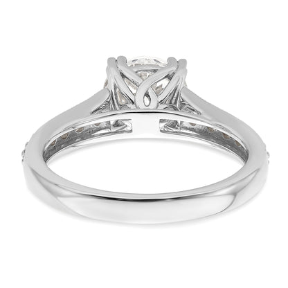 1.50ct. CZ Solid Real 14k White Polish 1 1/2ct Round Engagement Dia Ring