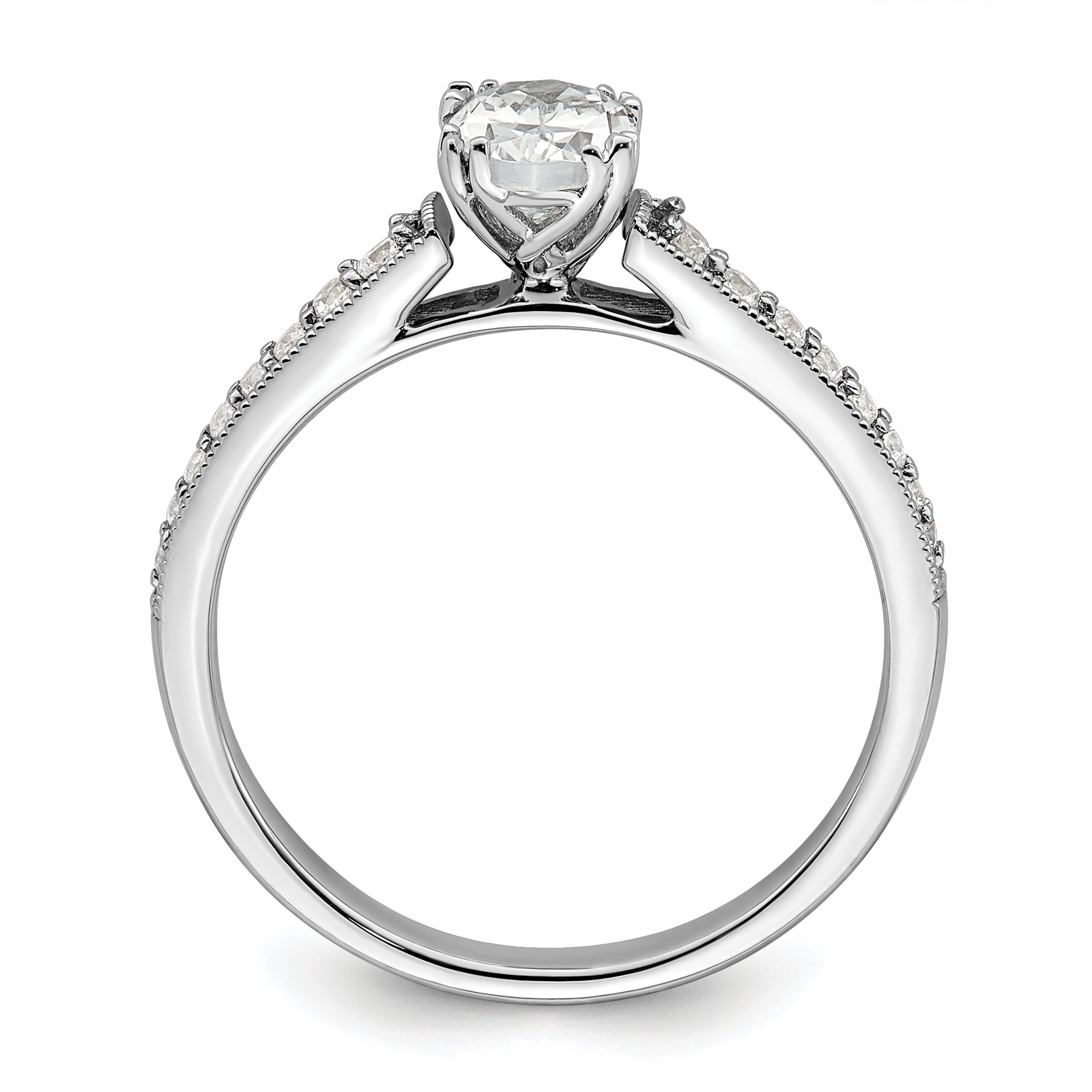 0.50ct. CZ Solid Real 14k Yellow Polish 1/2ct Oval Engagement Dia Ring