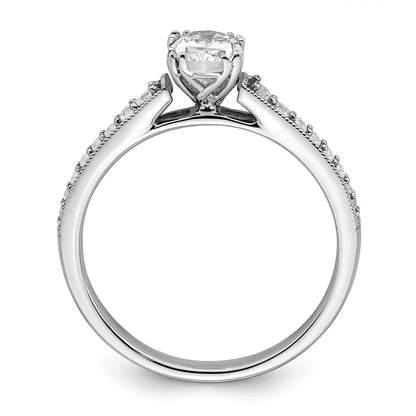 0.50ct. CZ Solid Real 14k Yellow Polish 1/2ct Oval Engagement Dia Ring