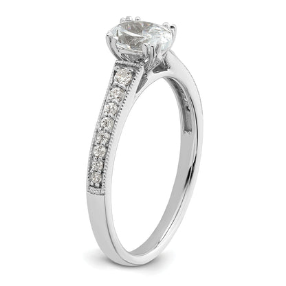 0.50ct. CZ Solid Real 14k Yellow Polish 1/2ct Oval Engagement Dia Ring