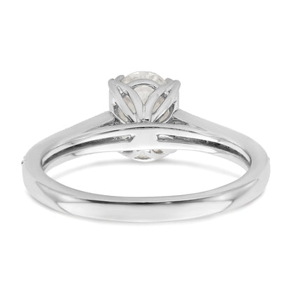 1.00ct. CZ Solid Real 14k White Polish 1ct Oval Engagement Dia Ring